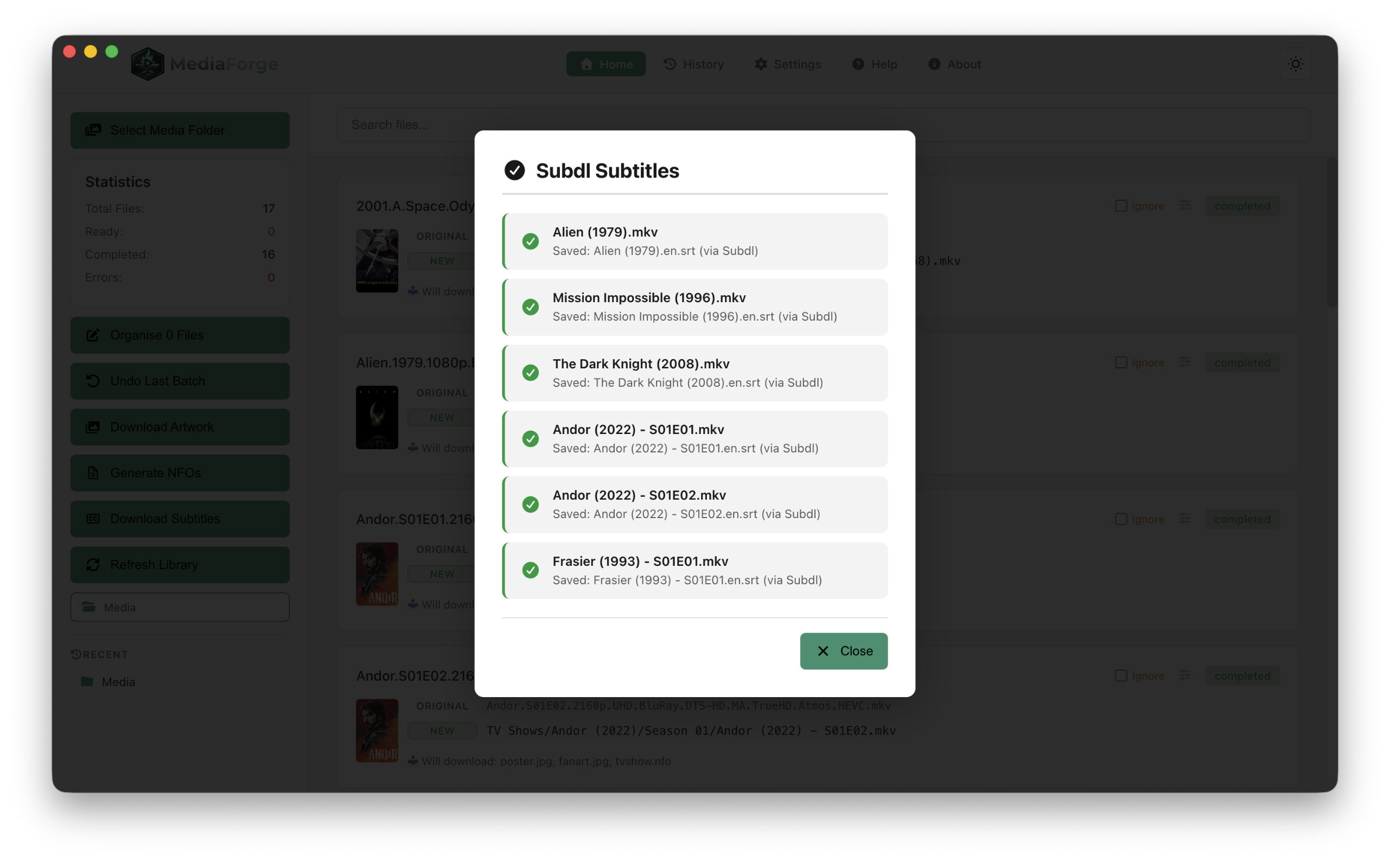 Media Forge — light mode subtitles